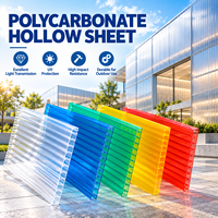 Panneau de toiture en polycarbonate creux durable, plaque PC transparente pour revêtement mural extérieur de bâtiments commerciaux