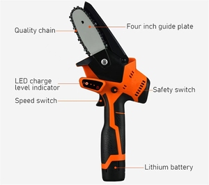 <span class=keywords><strong>Motosierra</strong></span> eléctrica portátil de 4 pulgadas y 12V, cortadora de cadena de árbol con batería - Product Image 3