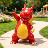 Sculpture de dragon artistique en résine, taille et forme personnalisées, logo couleur, décoration extérieure pour parc, aire de jeux, entrée de centre commercial