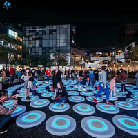 Équipement d'amusement extérieur coloré portable cercle LED brique lumineuse 3D numérique LED piste de danse sensible pour la scène de boîte de nuit
