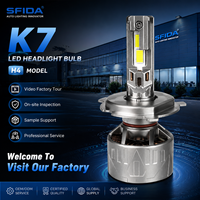 Proveedor Mayorista de Faros LED para Automóviles SFIDA K7, Bombilla H4 150W 15000LM, Aleación de Zinc, Piezas Automotrices Universales