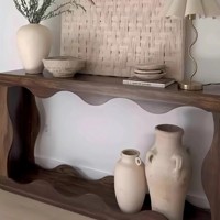 Table d'entrée multifonctionnelle en bois massif de style français vintage, mobilier de salon moderne minimaliste de luxe léger