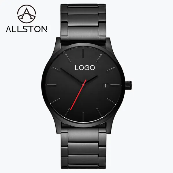Design famoso original do designer, sua pulseira de aço inoxidável de calendário com relógios de imagem, nome da marca própria