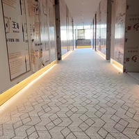 Moquette de couloir d'hôtel 100% nylon à poils coupés, avec envers antidérapant, imprimée sur mesure, écologique et au design moderne