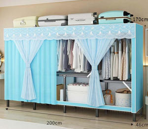 <span class=keywords><strong>Armario</strong></span> Plegable para Sala de Estar, Estantes de Acero Extraíbles con Cubierta de Tela Estampada Ecológica, Fábrica de Armarios - Product Image 6