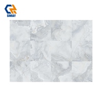 Carreaux de sol et de mur Sinray 1200x1200mm en pierre frittée pleine masse brillante avec bordures ACCENTS, modernes, antidérapants, antibactériens, zéro eau