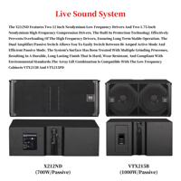 Speaker Dual 12 inci Audio 700W, Speaker Array dua arah tahan air dalam/luar ruangan, sistem suara konser