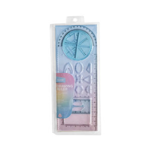 Ikeyword Senior High School Estudiantes de escuela primaria Gráficos geométricos multifuncionales Función matemática Regla de dibujo - Product Image 1