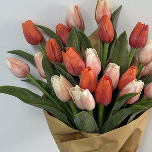 Tulipanes naranjas Flores artificiales Flores de imitación Tulipanes Flores Día DE LA MADRE Pascua Día de San Valentín Regalos Decoraciones de boda - Product Image 1