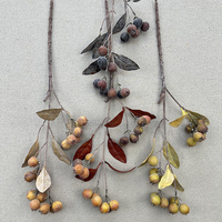 Kunstmatige Herfstbesstelen Groothandel Kunstmatige Gedroogde Fruittakken 55cm Bessen Rechtstreeks van de Fabriek voor Bruiloftdecoratie QYYN-1029