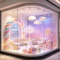Farbenfrohe Moderne LED-beleuchtete Umweltfreundliche Süßwarenladen-Möbel Pick-and-Mix Ausstellungsregal Thekenvitrine für Einzelhandelsgeschäfte