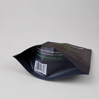 Sachet d'emballage souple refermable de qualité alimentaire, noir mat, imprimé sur mesure, avec fermeture éclair, pour mélange de café et poudre de suppléments
