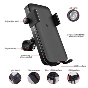 Cargador Inalámbrico Multifuncional, Soporte para Teléfono Móvil, Banco de Energía Recargable de 5000 mAh para Manillar de Bicicleta con Linterna - Product Image 3