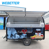 Chariot de rue mobile en fibre de verre à prix abordable pour hot-dogs, glaces et restauration rapide, petit camion de café mobile à vendre aux États-Unis