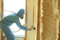 Matériau isolant bicomposant A et B pour matériaux de construction, type expansible ignifuge, mousse de polyuréthane blanche, plastique