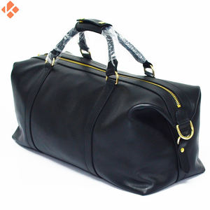 Manufacturer High Quality Luxury Black Genuine <b>Leather</b> <b>Duffel</b> <b>Bag</b> Soft 30-40L Large for Unisex with Long Strip - Product Image 2