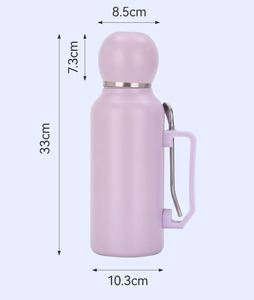 Creative New Football Cup Stainless Steel Vacuum Cup with Soup Spoon Travel Kettle 1300ml - Product Image 2