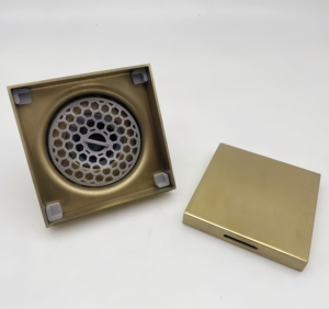 Gạch chèn cống chống mùi vuông sàn cống chải Nickel bạc vuông tắm 100x100mm phòng tắm sàn gạch cống - Product Image 3