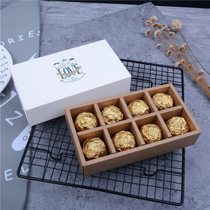 Boîte d'emballage en carton rigide avec rouleau de cacao, emballage de luxe, pour dragées, pour chocolat blanc, 25 pièces - Product Image 1