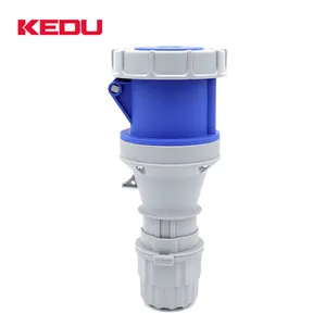 KEDU 63A 9h 230V 3P+PE IP67 4 Pin Outdoor Socket Outlet Industrial Waterproof Connector With CE SEMKO Certificated