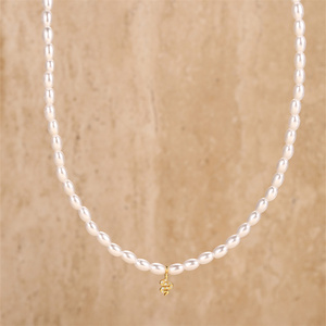 Collier ras du cou CANNER Simple S925 en argent sterling avec pendentif serpent en zircon et perle millet française pour femme - Product Image 2