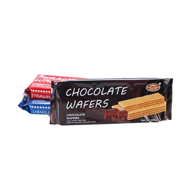 Atacado morango chocolate coco avelã sabor wafers barato bolacha biscoitos