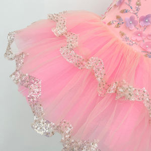 Vestido de Tutú de Ballet Rosa Suave para Niñas, Disfraz de Ballet con Tul Brillante, Diseño de Princesa para Fiestas de Cumpleaños - Product Image 4