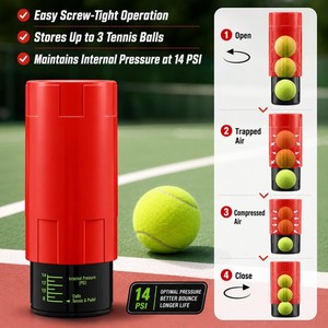 Pressurizzatore per Palline da Tennis 14PSI, Restauratore di Pressione, Contenitore Riutilizzabile per Palline da Tennis, Conserva 3 Palline per un Rimbalzo Costante - Product Image 3