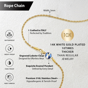 Colgante de Baloncesto Chapado en Oro de 14K con Eslabones Retorcidos y Esmalte Colorido, Joyería Deportiva Impermeable, Regalo con Cadena de Cuerda de Acero Inoxidable 316L - Product Image 3