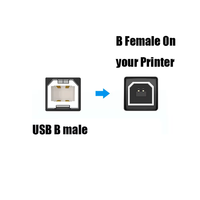 Chaqueta de PVC USB 2,0 personalizada negra 1M negro a macho a tipo B macho Cable de carga y datos para impresora de teléfono Compatibilidad con computadora