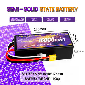 แบตเตอรี่ Hosopow 15000mah แบบโซลิดสเตทสำหรับโดรน FPV 22.2v แบตเตอรี่ลิเธียมโพลิเมอร์แบบ High Rate 6s 10c แบตเตอรี่โดรนแรงดันสูง - Product Image 1
