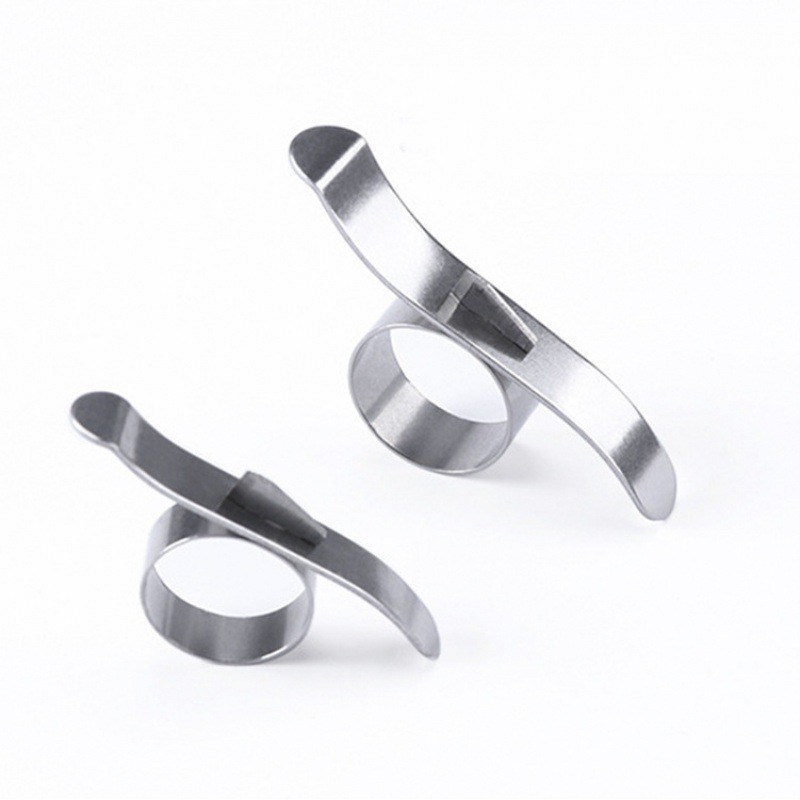 Pelador de caracoles tipo anillo, pequeño, de acero inoxidable.