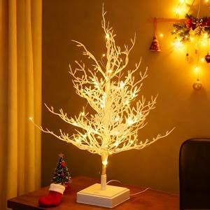 Lámpara LED de <span class=keywords><strong>Abedul</strong></span> Blanco al por Mayor, Lámpara de Mesa con Ramas de Nieve y Batería, Árbol de Navidad para Decoración Navideña de Interiores - Product Image 2