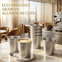 Gobelets en aluminium recyclables, étanches, écologiques, incassables, adaptés aux aliments, pour cafés, traiteurs, fêtes, avec logo personnalisé, jetables