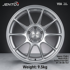 Cerchi Flow Forming 17x8J Multi PCD 5x114.3 5x112 5x120 Leggeri <span class=keywords><strong>8</strong></span>.0kg Bianco Lucido ad Alte Prestazioni per BMW Audi Honda - Product Image 2