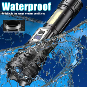 Linterna LED Súper Brillante de 50W al por Mayor, Recargable por USB, con Zoom, Linterna Táctica de Emergencia para Camping, Lámpara de Aluminio - Product Image 2