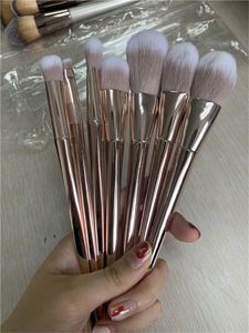 7 Stück Roségold Shiny Texture Plating Champagner <span class=keywords><strong>Mekap</strong></span> Pinsel Frauen Make-up Tools Mischen Kosmetik Pinsel Set für Gesicht & Concealer - Product Image 6