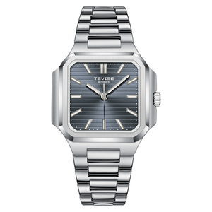 Nouvelle montre mécanique carrée en acier inoxydable pour homme, résistante à l'eau, élégante, automatique, multifonctionnelle. - Product Image 2