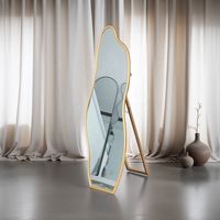 Wholesale Gold Irregular Wavy Full Length Mirror, Freestanding & Wall Mounted Floor Mirror for Home & Bedroom Decor