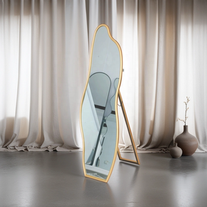 Espejo de pie y de pared irregular ondulado dorado al por mayor, espejo de cuerpo entero para decoración del hogar y dormitorio - Product Image 1