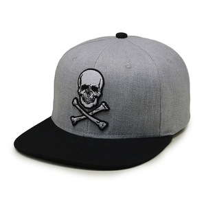 หมวกสแน็ปแบ็กทำจากอะคริลิคสีเทาปัก3D ตามสั่ง - Product Image 1