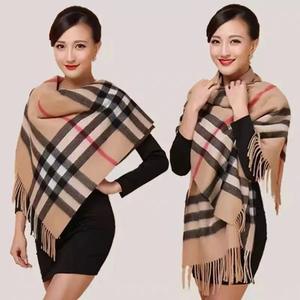 Sciarpa Pashmina di Lusso Stampata per Uomo e <span class=keywords><strong>Donna</strong></span>, Morbida Sciarpa in Cashmere con Motivo a Quadri e Nappine per l'Autunno - Product Image 6