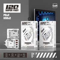 120W double USB + Type C GaN PD chargeur rapide téléphone adaptateur de charge rapide pour tablette Pro ordinateur portable téléphones intelligents Charge