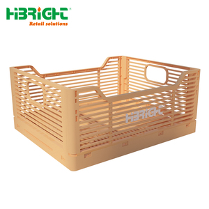 Heavy Duty Collapsible <b>Plastic</b> Fruit Crate Stackable Folding Ventilated Produce <b>Basket</b> for Fresh Vegetable Logistics - Product Image 1