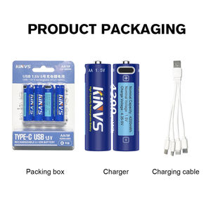 1.5V AA 4200mAh 고에너지 충전식 배터리 리튬 이온 기술 USB-C 충전 1200 + 사이클 전기 자동차 및 게임 사용 - Product Image 2