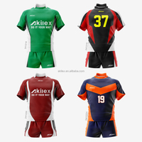 Ensemble d'uniformes de rugby personnalisés sublimés, maillot et short, coupe classique, respirant, séchage rapide, 100% polyester pour hommes, sports d'équipe