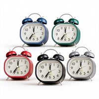 Jam Alarm Meja Desain Oval Lucu dengan Suara Dering, Jam Kamar Tidur Anak, Gerakan Gelombang, Jam Meja untuk Tidur Nyenyak