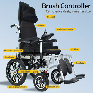 <span class=keywords><strong>Silla</strong></span> <span class=keywords><strong>de</strong></span> <span class=keywords><strong>Ruedas</strong></span> Eléctrica Plegable <span class=keywords><strong>de</strong></span> Acero con Respaldo Alto <span class=keywords><strong>para</strong></span> Exteriores, Ligera y con Batería, <span class=keywords><strong>para</strong></span> Personas Mayores y con Discapacidad - Product Image 6