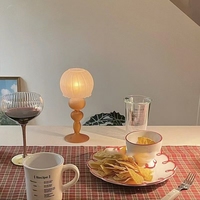 Lampe porte-bougie en verre dépoli style méduse vintage, faite à la main en Chine, en forme de lampe, décoration esthétique rétro européenne pour table à manger et maison