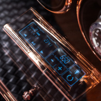 Boîte rotative automatique pour 12 montres, finition bois craquelé noir, intérieur en velours noir brillant